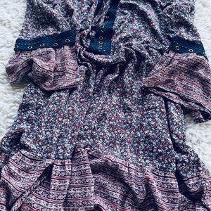 Floral and Striped Boho Dress